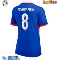 France Aurelien Tchouameni #8 Replica Home Shirt Ladies Euro 2024 Short Sleeve